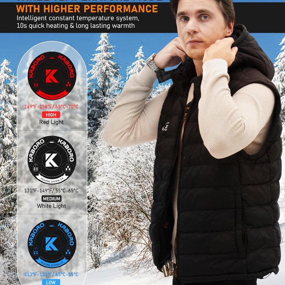 Heated Vest with 7.5-Hour Lifespan Rechargeable Battery Pack Included - Picture 5 of 12